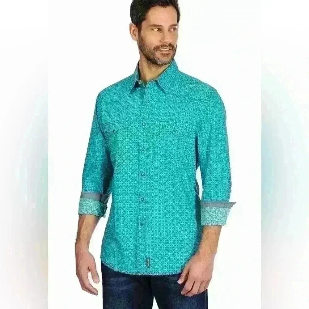 Wranglers pearlsnap button up men’s western shirt sz Large Tall. NWOT  cowboy
